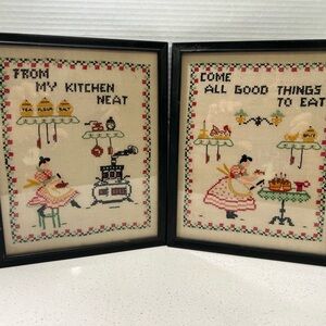 Vintage Kitchen Cross-Stitch Art Set